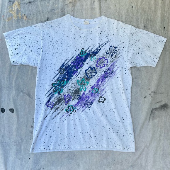 Other - Vintage 90s Unique Splatter Graphic All Over Print Single Stitch t-shirt